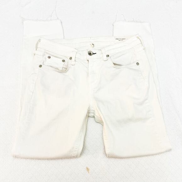 Rag & Bone Dre Capri White Denim Jeans Skinny Fit Size 26 - Picture 4 of 8